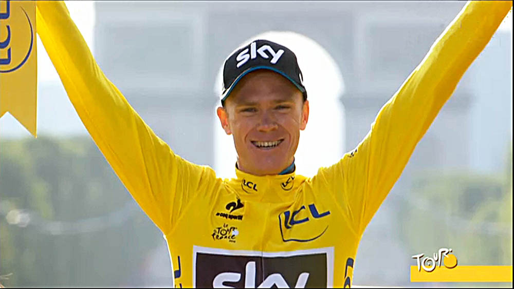 Chris Froome in maglia gialla del Tour de France 2015